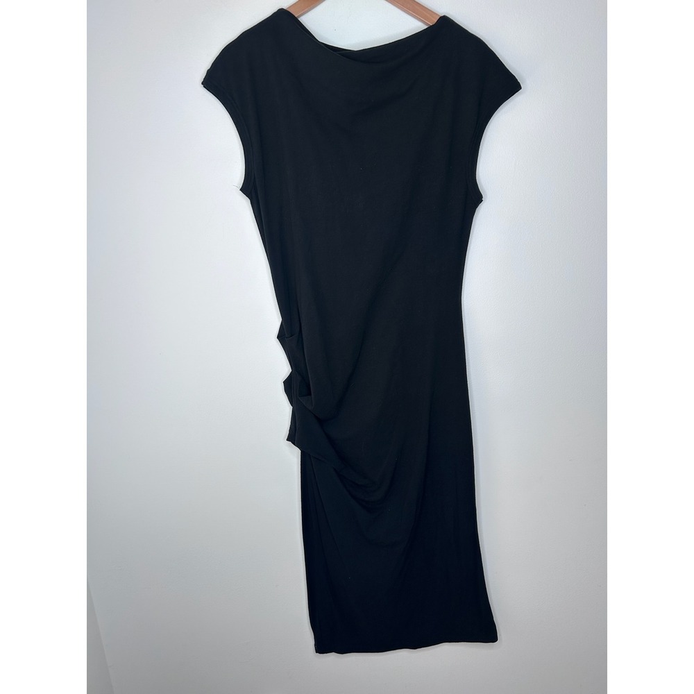 Standard James Perse Draped Side Ruched Midi Dress Sz 3 Minimalist Quiet Luxury